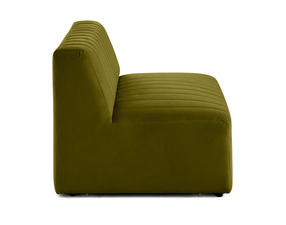 Module d'assise sans accoudoirs en velours Nova