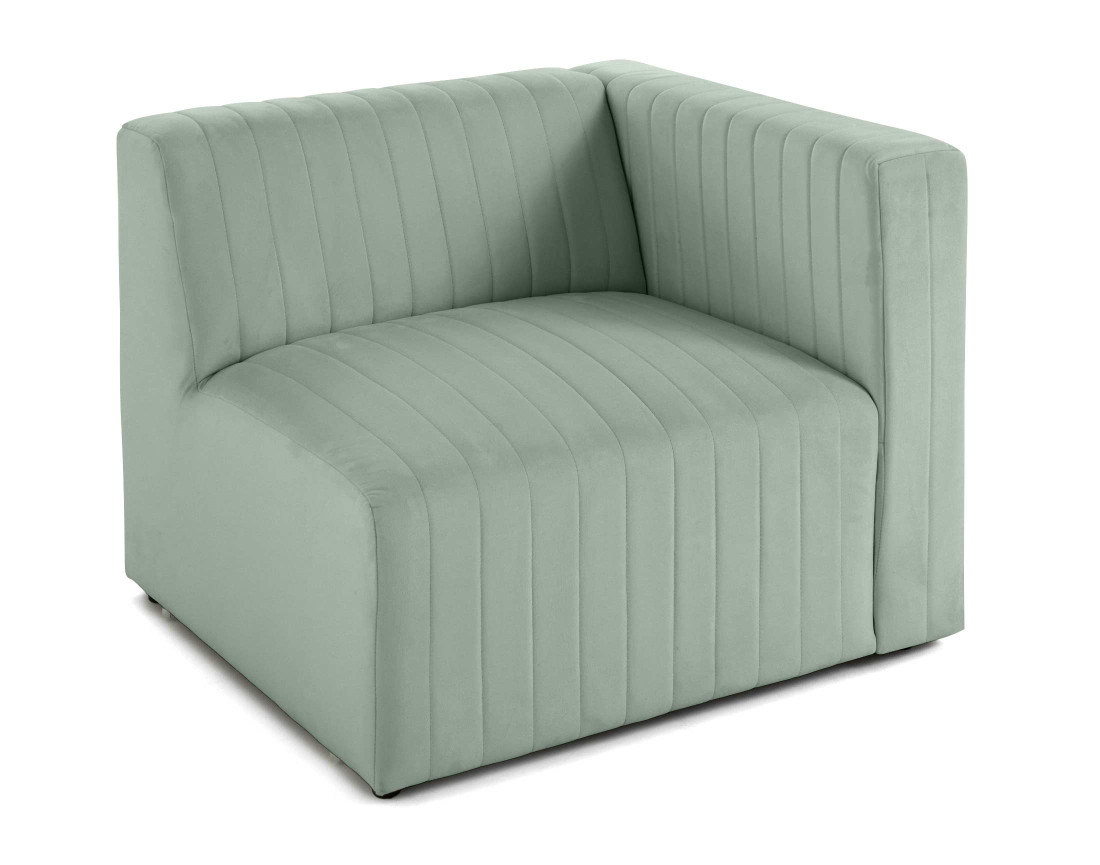 Module d'assise droit en velours Nova