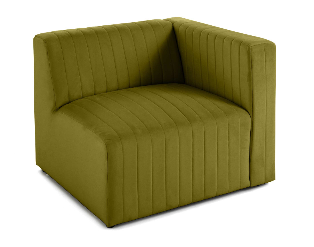 Module d'assise droit en velours Nova