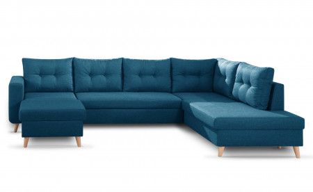 NORDIC - Canapé scandinave d'angle droite panoramique convertible en tissu - 299x86x188cm NORDIC - Canapé scandinave d'angle droite panoramique convertible en tissu - 299x86x188cm