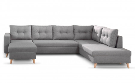 NORDIC - Canapé scandinave d'angle droite panoramique convertible en tissu - 299x86x188cm NORDIC - Canapé scandinave d'angle droite panoramique convertible en tissu - 299x86x188cm