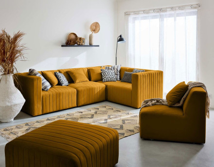 Module d'assise gauche en velours Nova