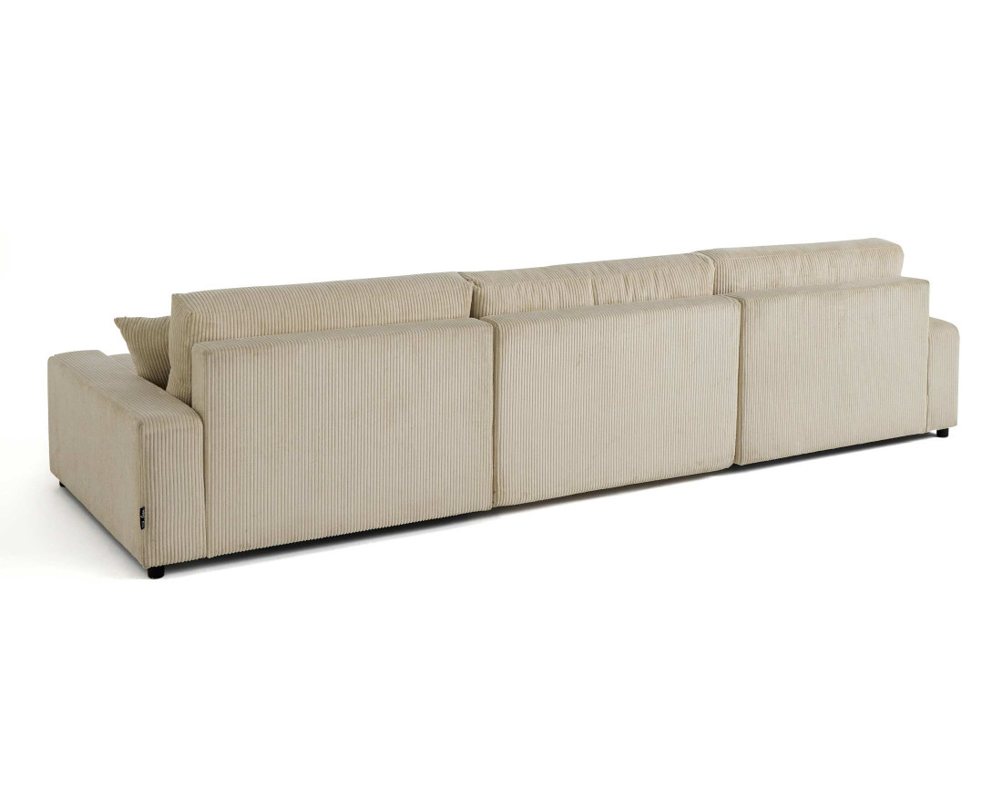 Canapé panoramique en U 7 places convertible avec coffre en velours côtelé Pivoine Canapé panoramique en U 7 places convertible avec coffre en velours côtelé Pivoine