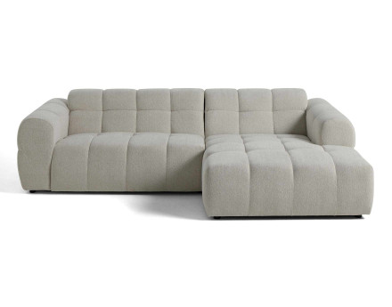 Canapé d'angle droit 4 places en tissu texturé Ray