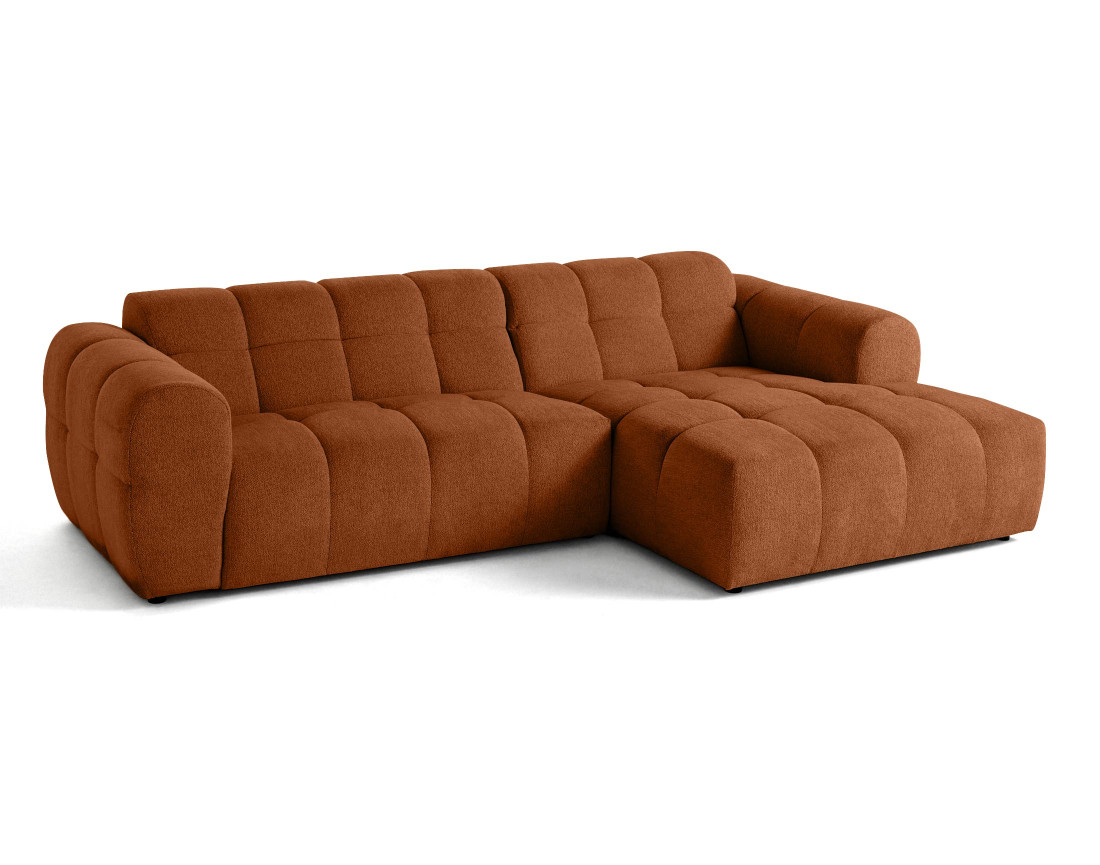 Canapé d'angle droit 4 places en tissu texturé Ray