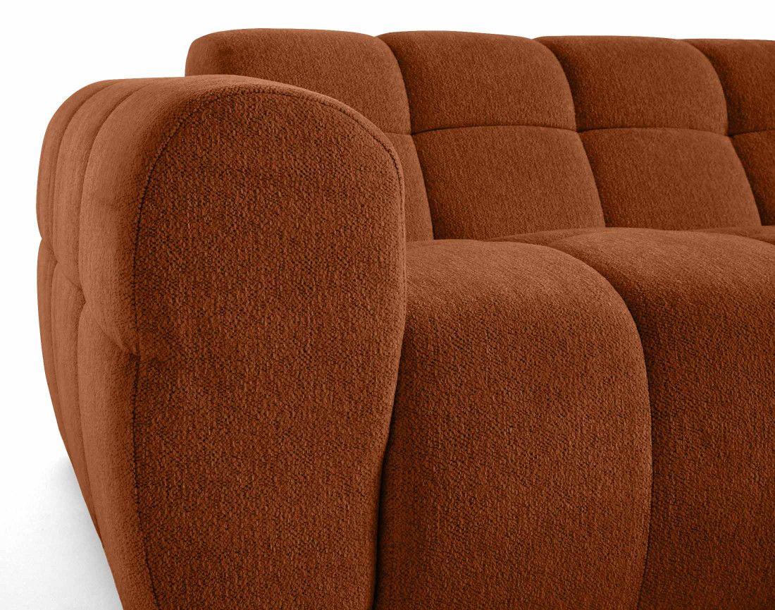 Canapé d'angle droit 4 places en tissu texturé Ray