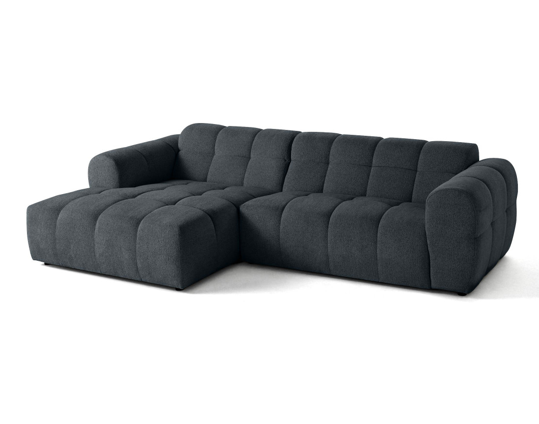 Canapé d'angle gauche 4 places en tissu texturé
