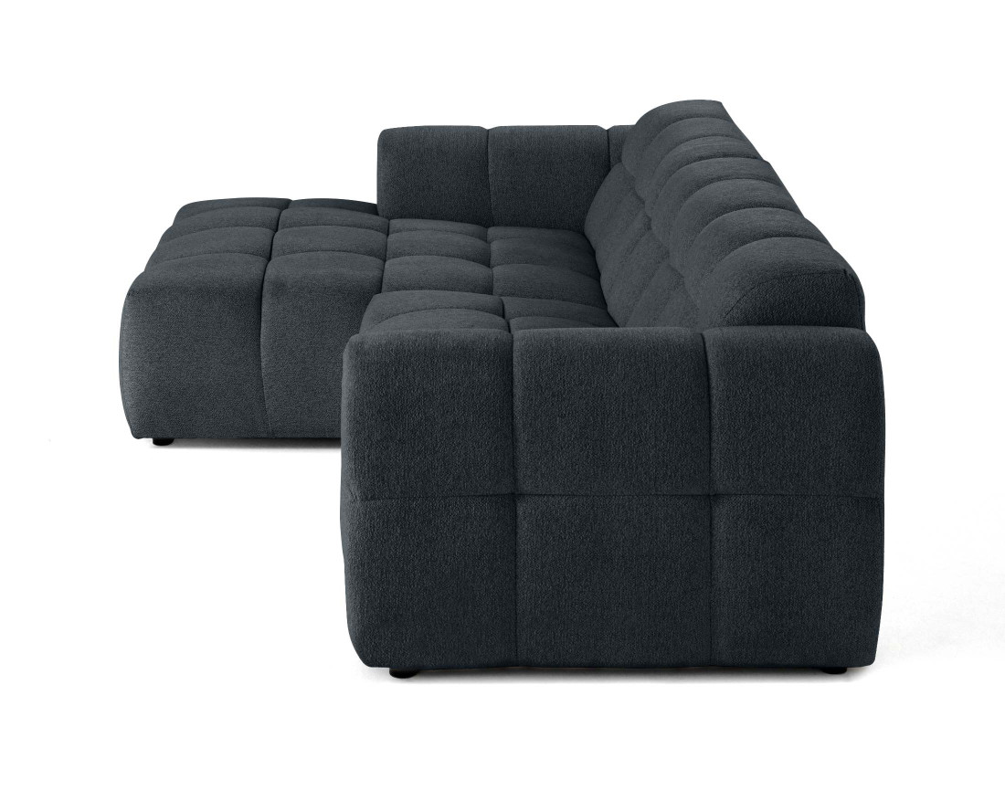 Canapé d'angle gauche 4 places en tissu texturé
