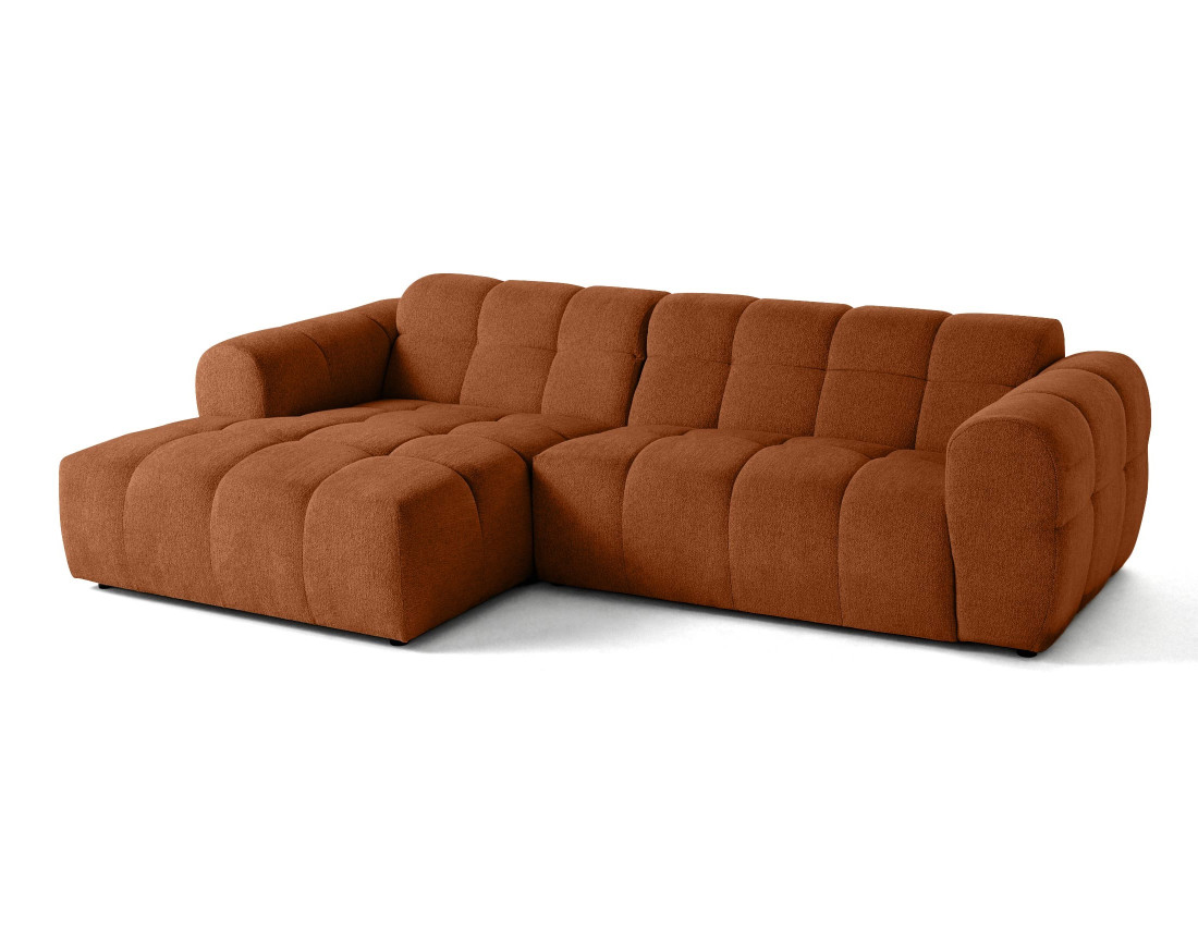 Canapé d'angle gauche 4 places en tissu texturé