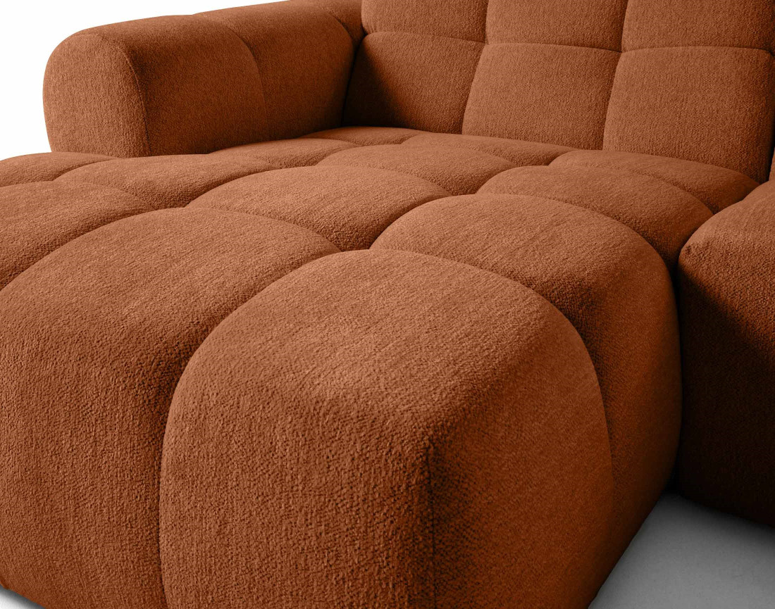 Canapé d'angle gauche 4 places en tissu texturé