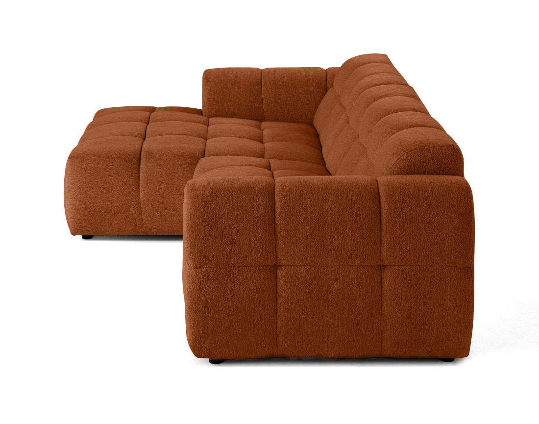 Canapé d'angle gauche 4 places en tissu texturé