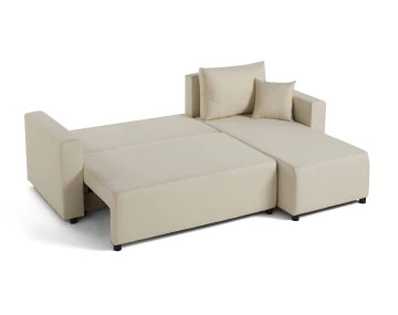 Canapé d'angle réversible 4 places convertible avec coffre en tissu Regala