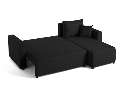 Canapé d'angle réversible 4 places convertible avec coffre en tissu Regala