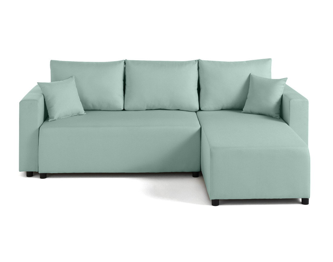 Canapé d'angle réversible 4 places convertible avec coffre en tissu Regala