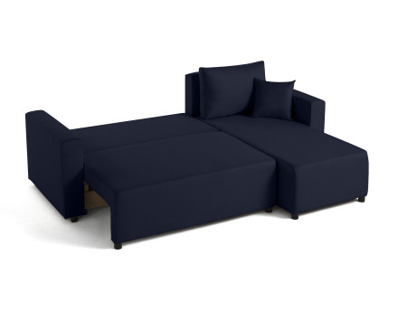 Canapé d'angle réversible 4 places convertible avec coffre en tissu Regala