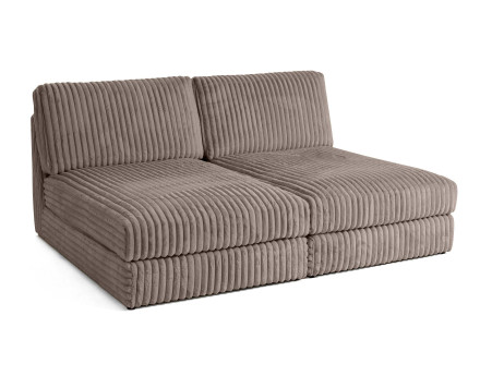 Canapé modulable 3 places en fausse fourrure côtelée Jasper