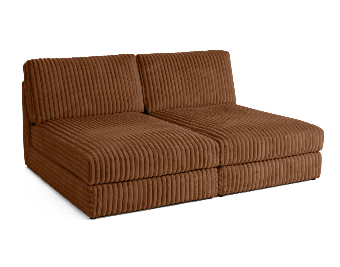 Canapé modulable 3 places en fausse fourrure côtelée Jasper