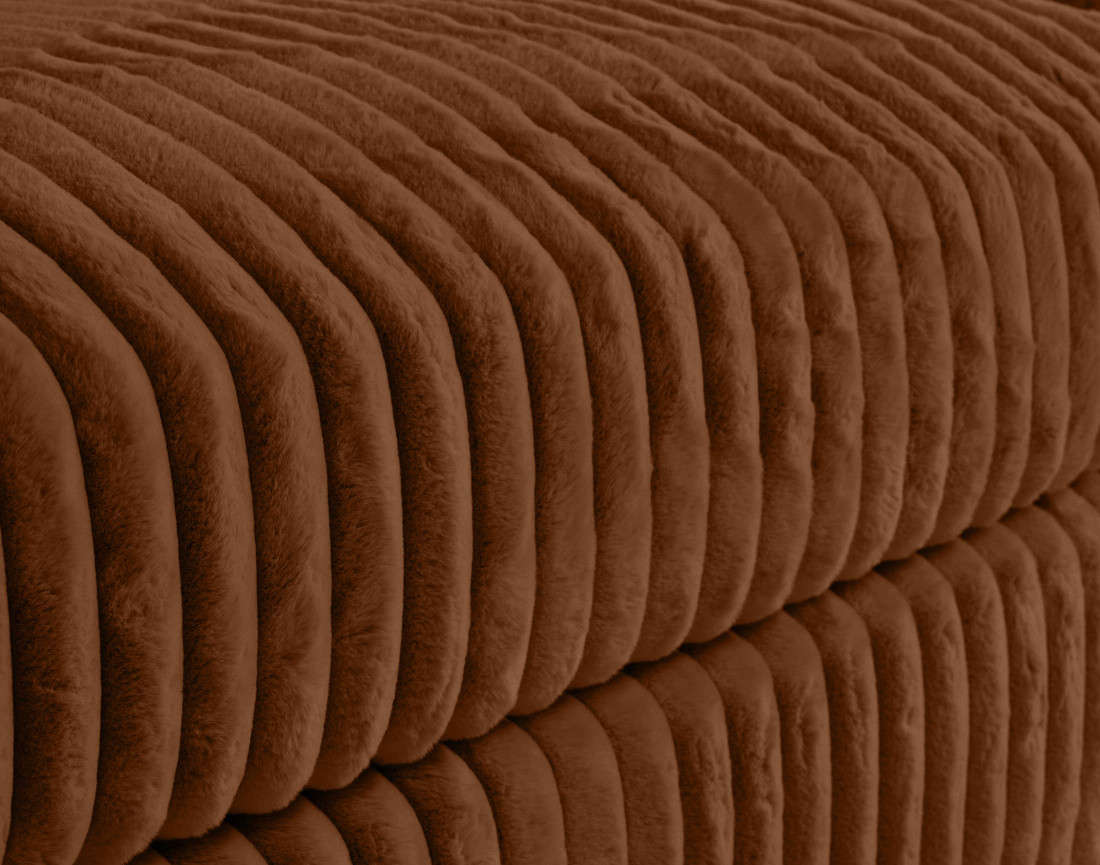 Canapé modulable 3 places en fausse fourrure côtelée Jasper