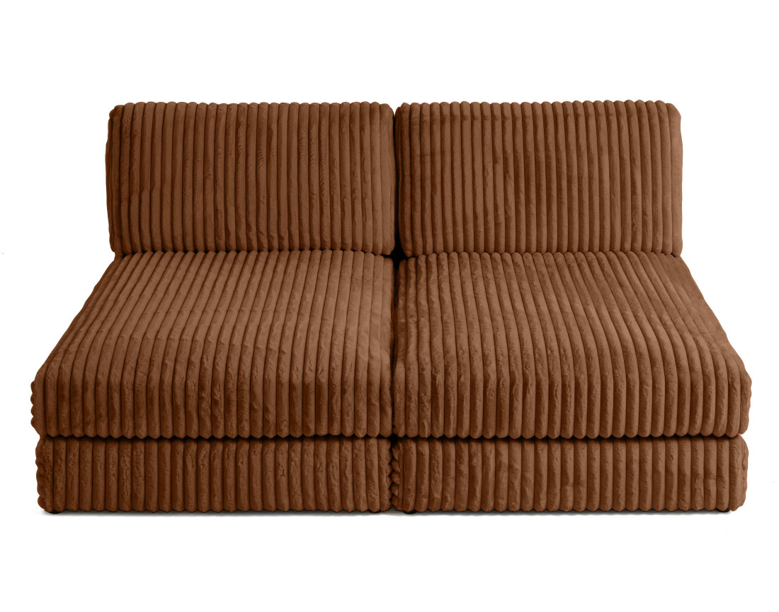 Canapé modulable 3 places en fausse fourrure côtelée Jasper