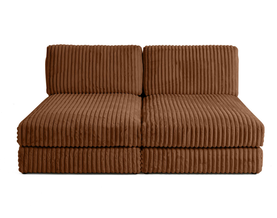 Canapé modulable 3 places en fausse fourrure côtelée Jasper