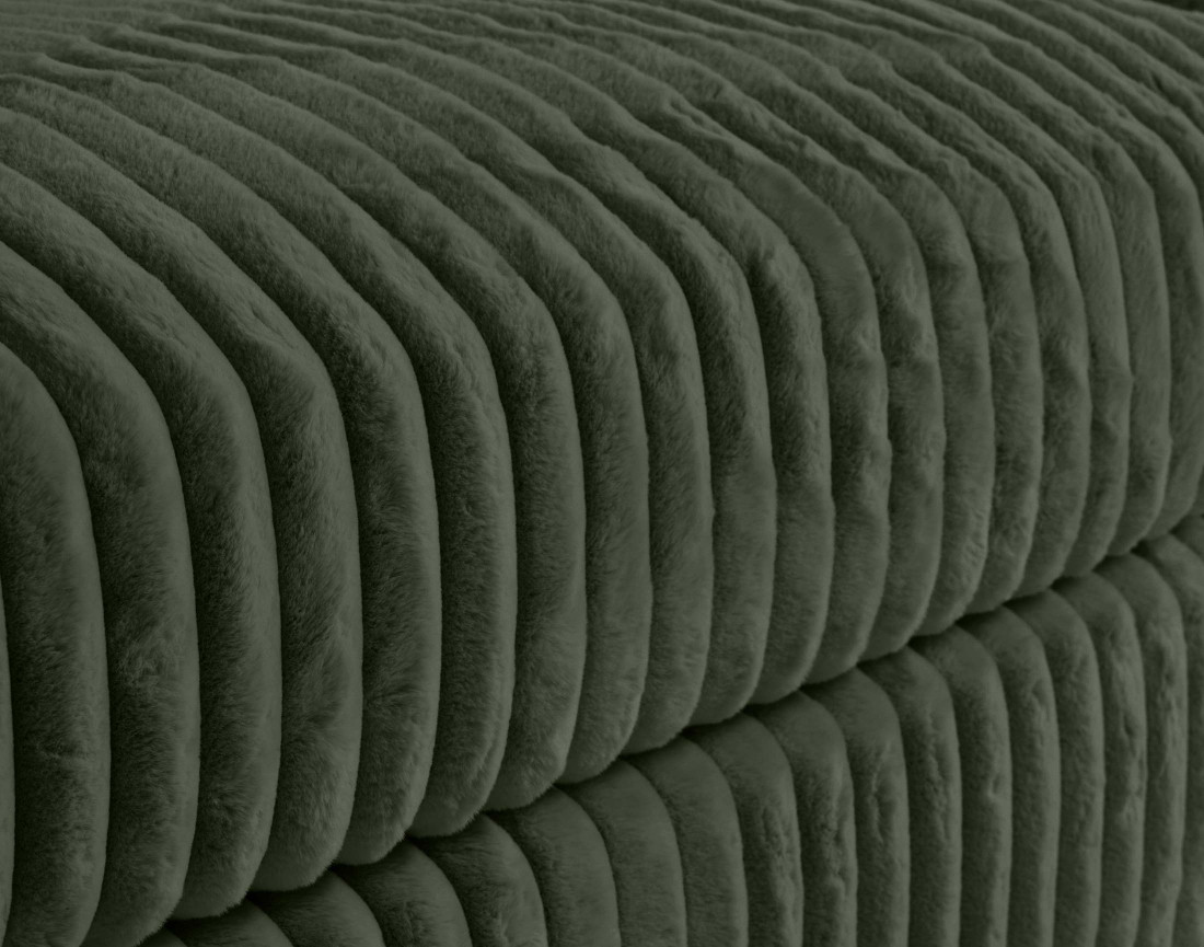 Canapé modulable 3 places en fausse fourrure côtelée Jasper