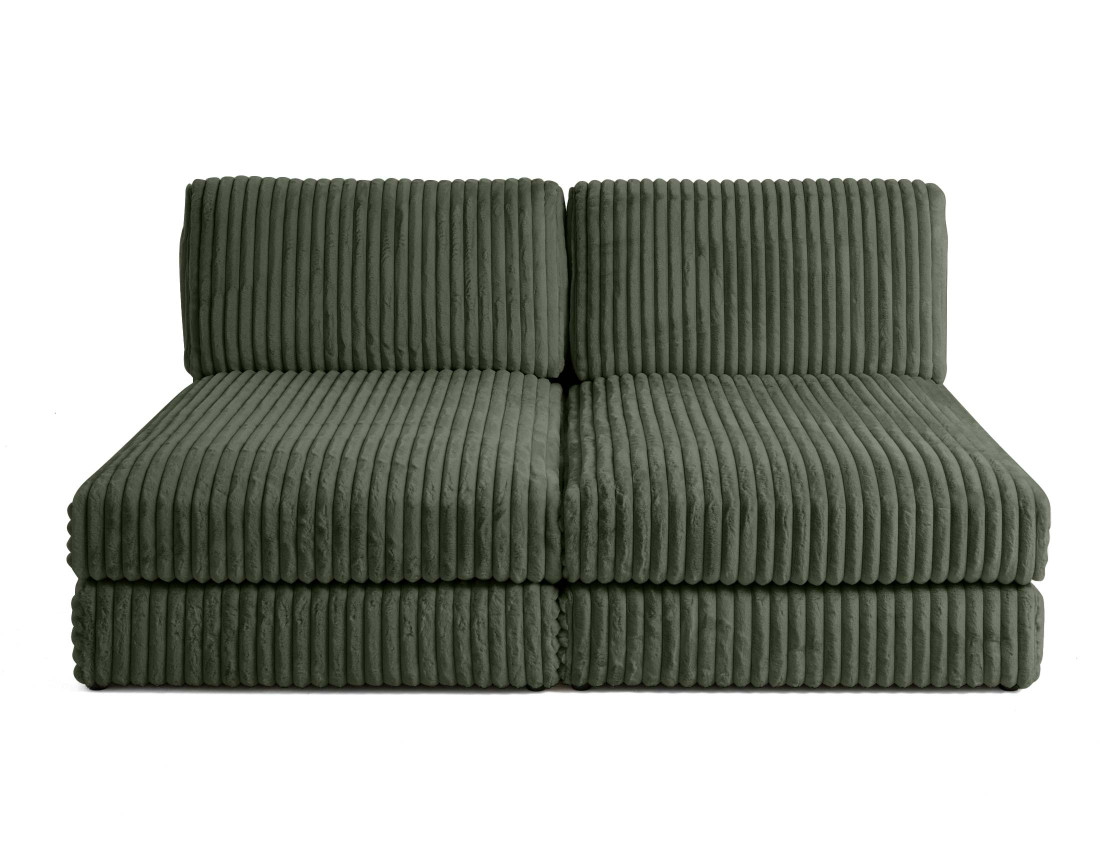 Canapé modulable 3 places en fausse fourrure côtelée Jasper