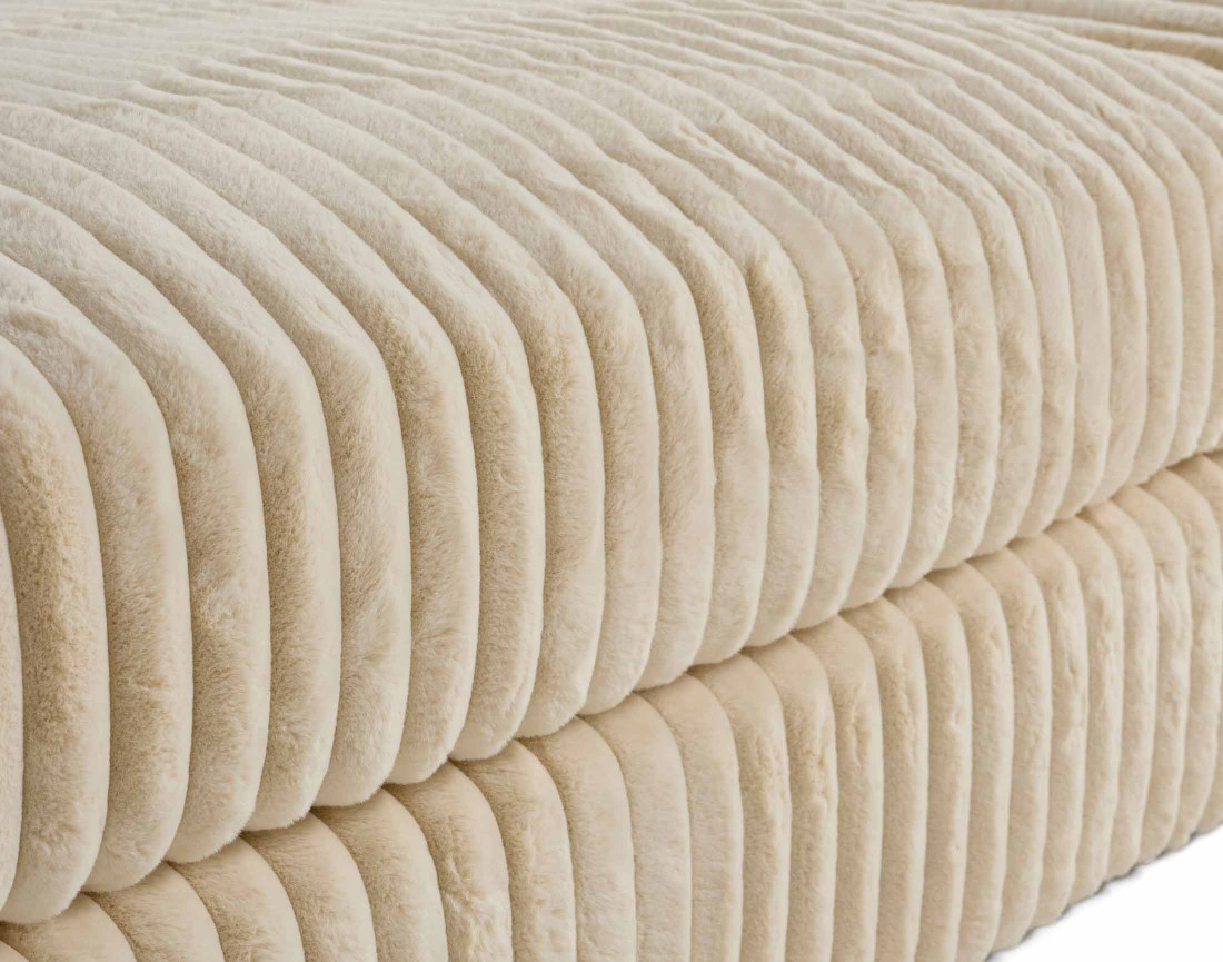 Canapé d'angle modulable 4 places en fausse fourrure côtelée Jasper