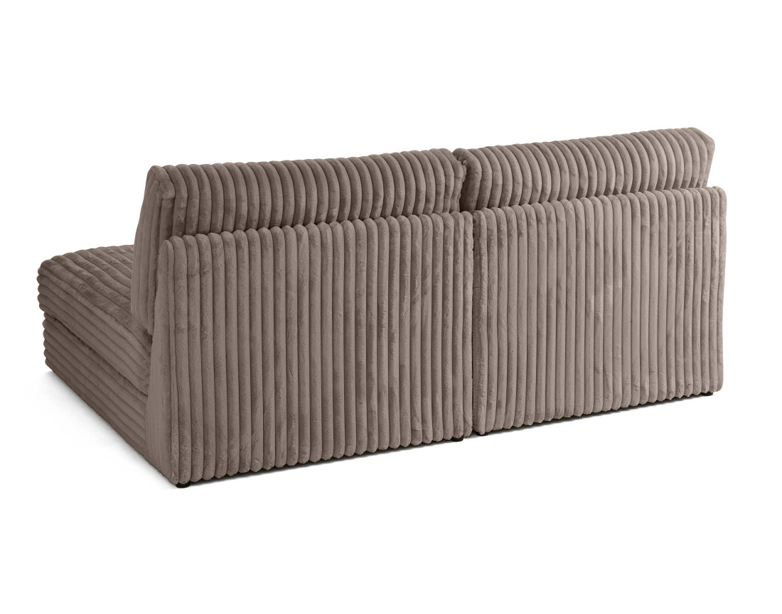 Canapé d'angle modulable 4 places en fausse fourrure côtelée Jasper