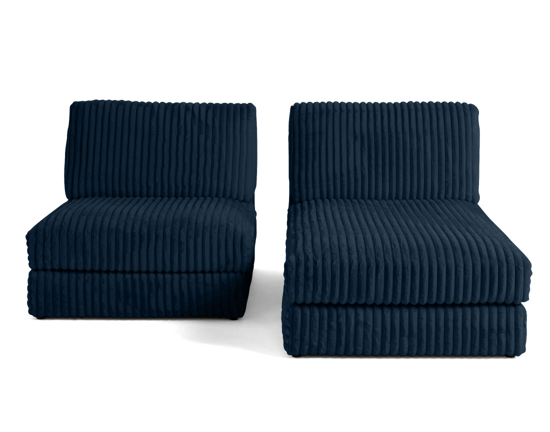 Canapé d'angle modulable 4 places en fausse fourrure côtelée Jasper