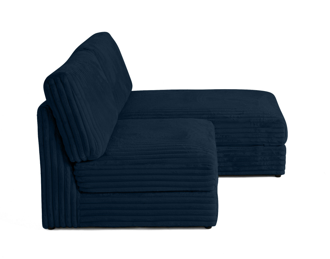 Canapé d'angle modulable 4 places en fausse fourrure côtelée Jasper