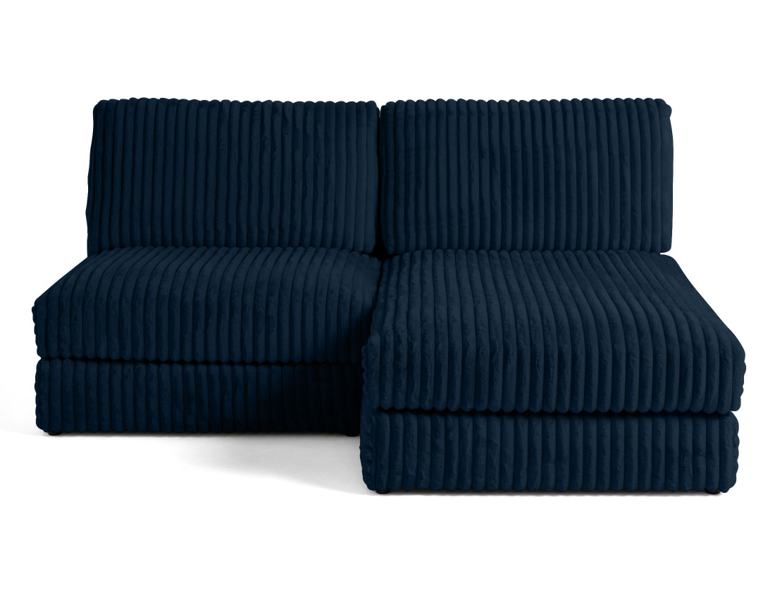 Canapé d'angle modulable 4 places en fausse fourrure côtelée Jasper