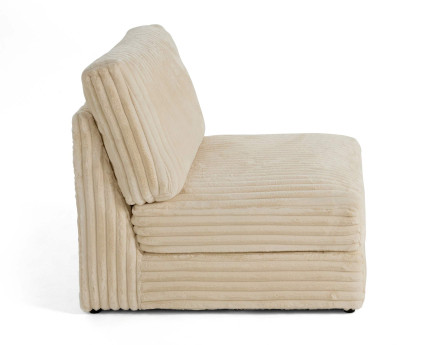 Module d'assise sans accoudoirs en fausse fourrure côtelée Jasper