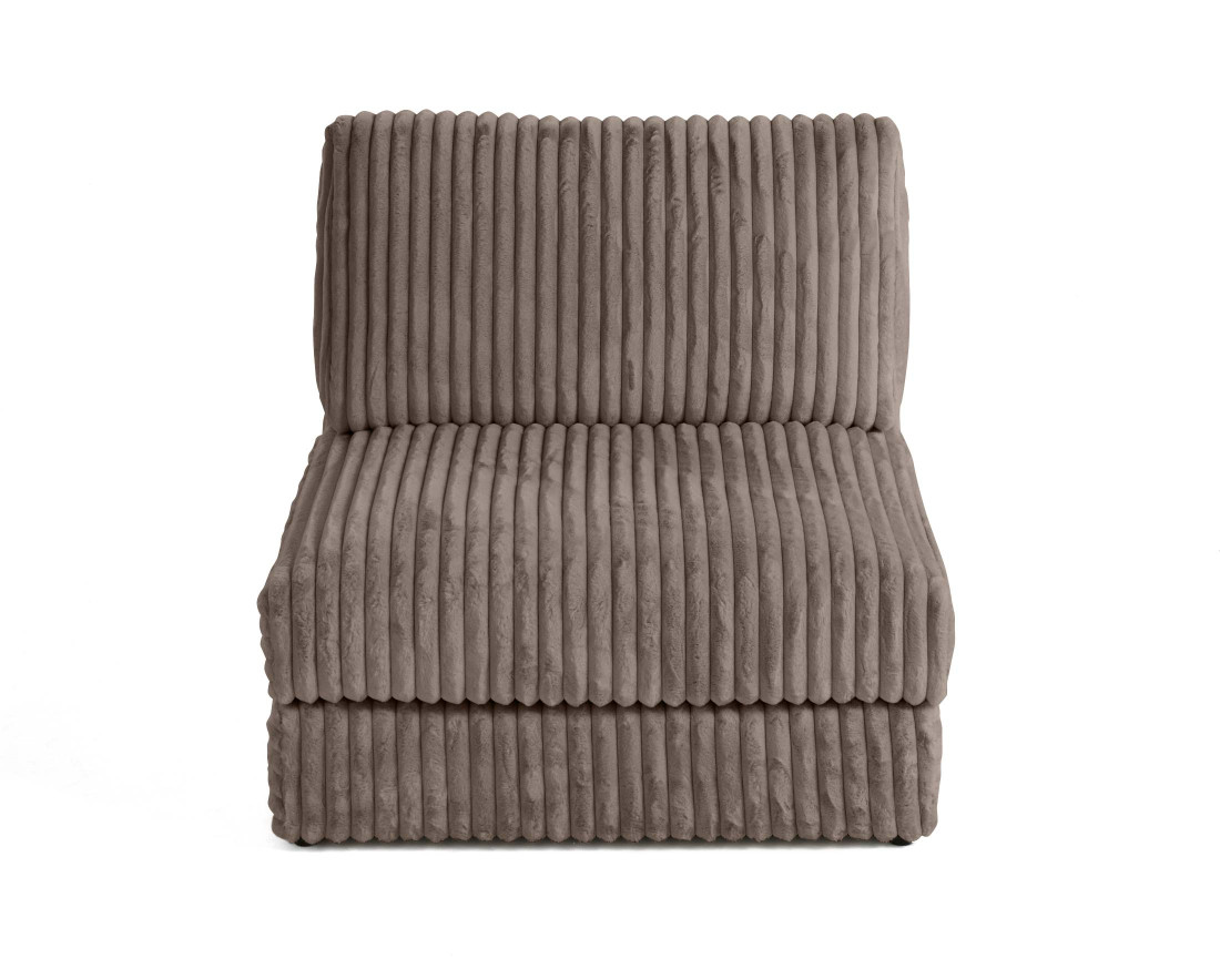 Module d'assise sans accoudoirs en fausse fourrure côtelée Jasper