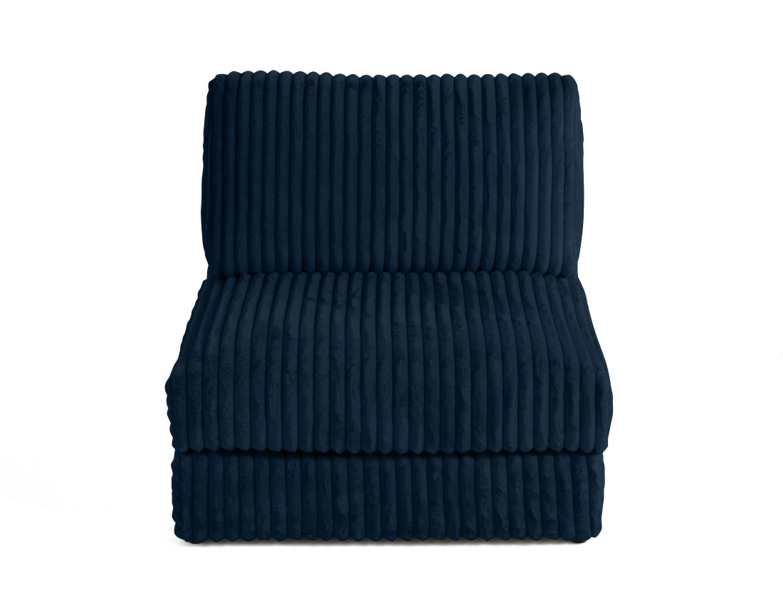 Module d'assise sans accoudoirs en fausse fourrure côtelée Jasper