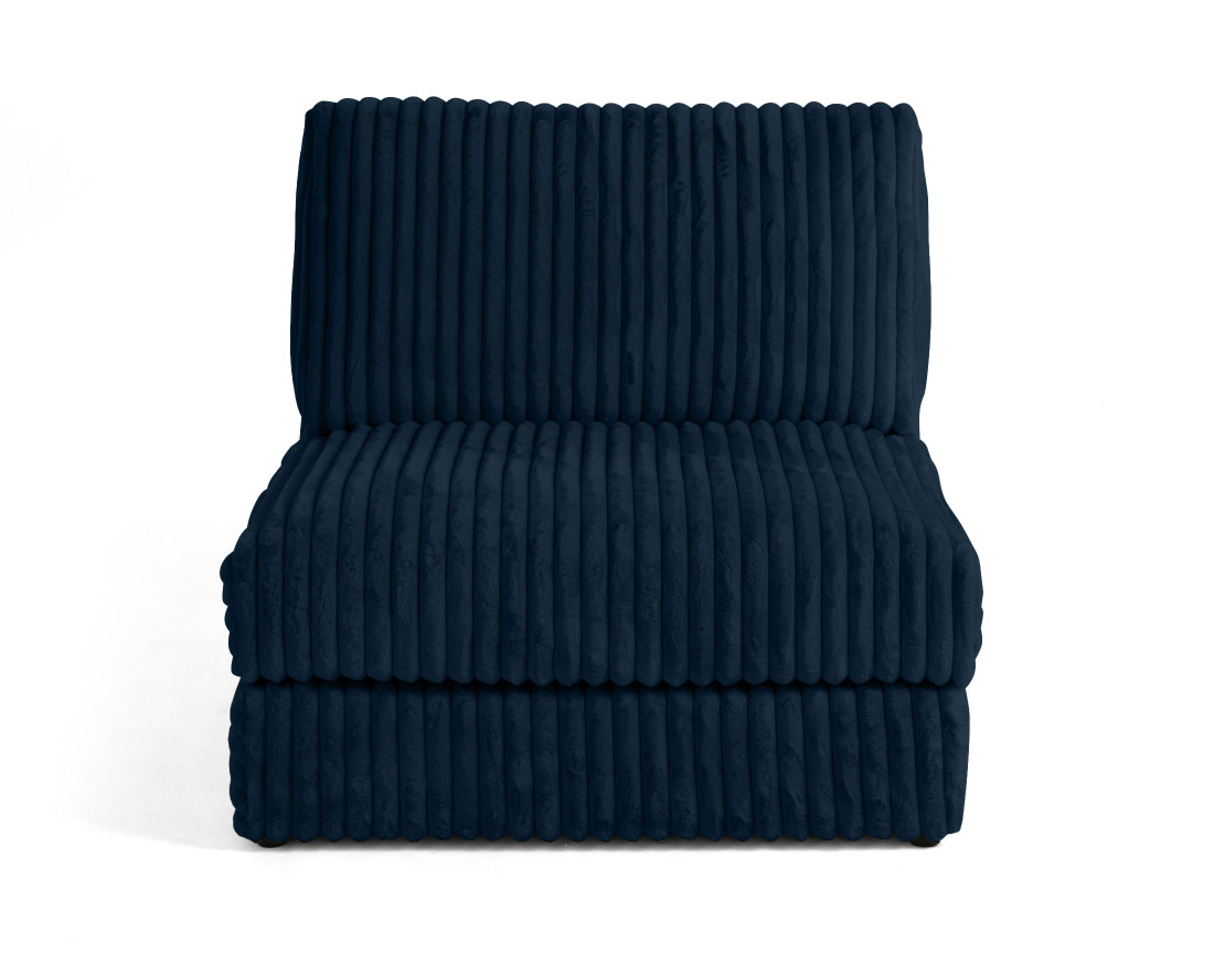 Module d'assise sans accoudoirs en fausse fourrure côtelée Jasper