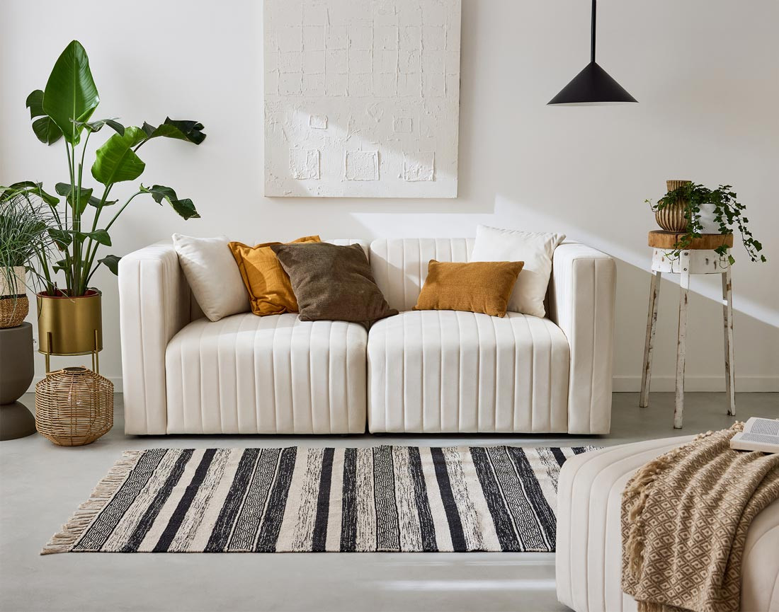 Canapé modulable 2 places en velours Nova