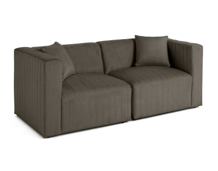 Canapé modulable 2 places en velours Nova