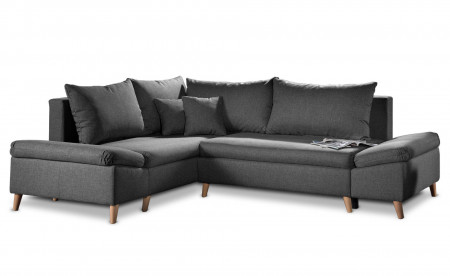 Rosa - Canapé d'angle scandinave gauche convertible avec rangement - 258x196x85cm Rosa - Canapé d'angle scandinave gauche convertible avec rangement - 258x196x85cm