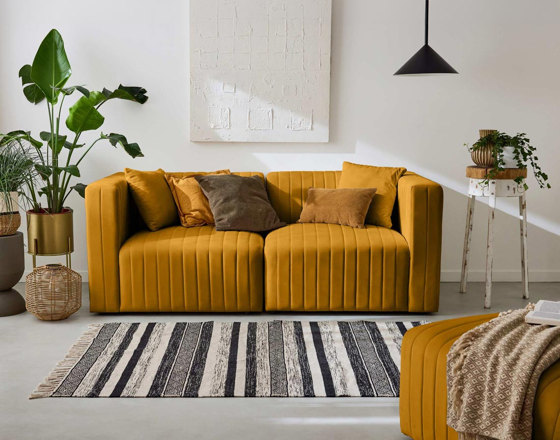 Canapé modulable 2 places en velours Nova