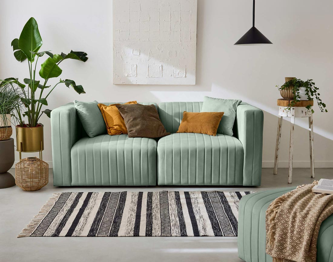 Canapé modulable 2 places en velours Nova