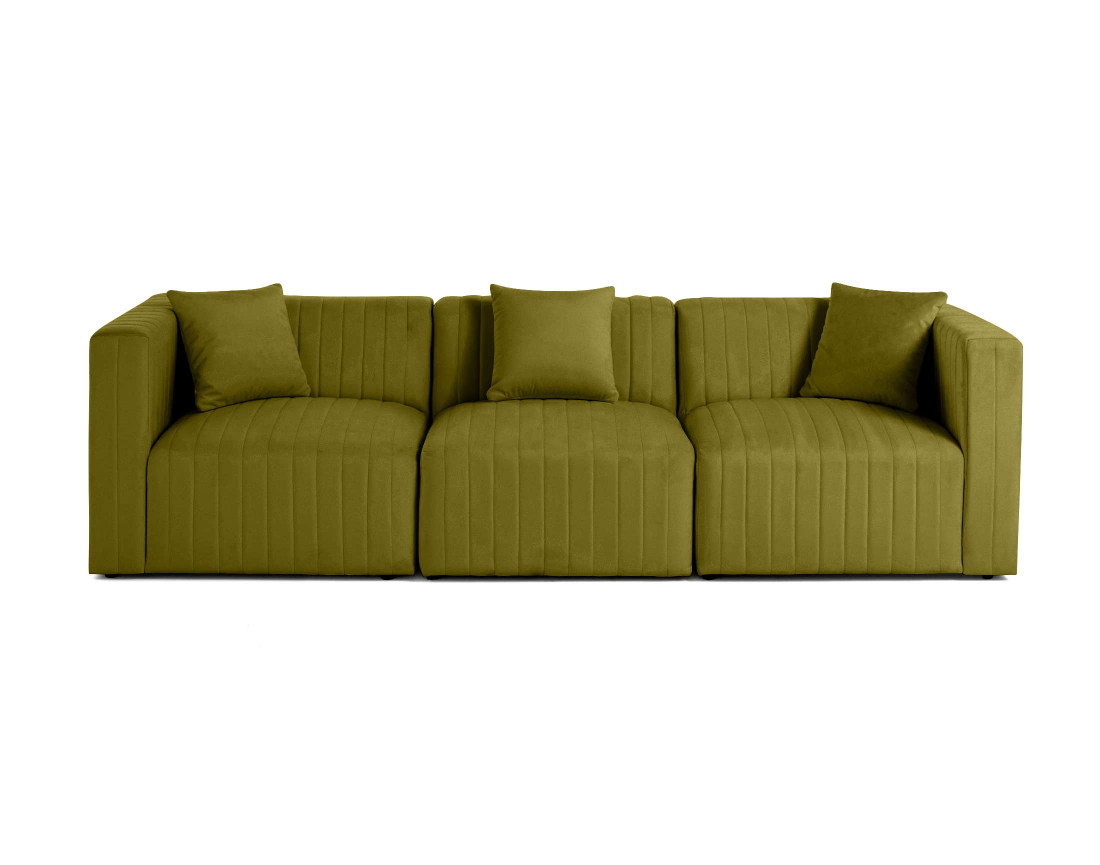 Canapé modulable 3 places en velours Nova