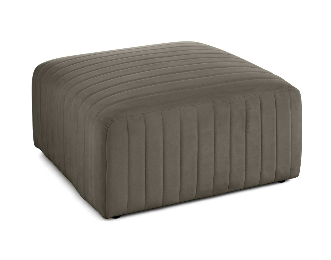 Canapé modulable d'angle droit 5 places avec pouf d'appoint en velours Nova Canapé modulable d'angle droit 5 places avec pouf d'appoint en velours Nova