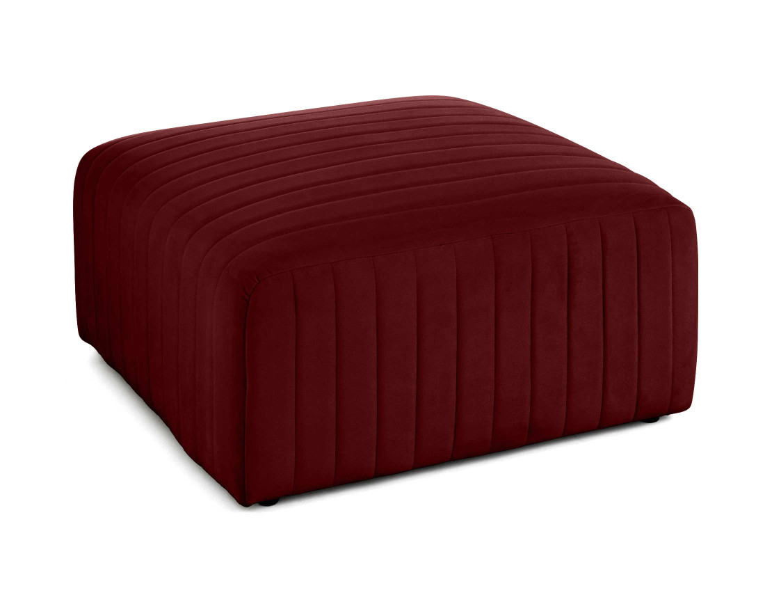 Canapé modulable d'angle droit 5 places avec pouf d'appoint en velours Nova