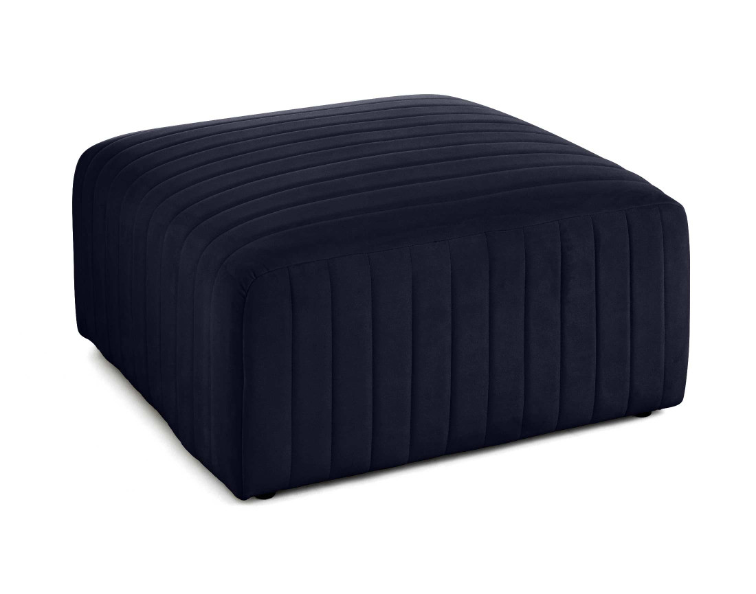 Canapé modulable d'angle droit 5 places avec pouf d'appoint en velours Nova