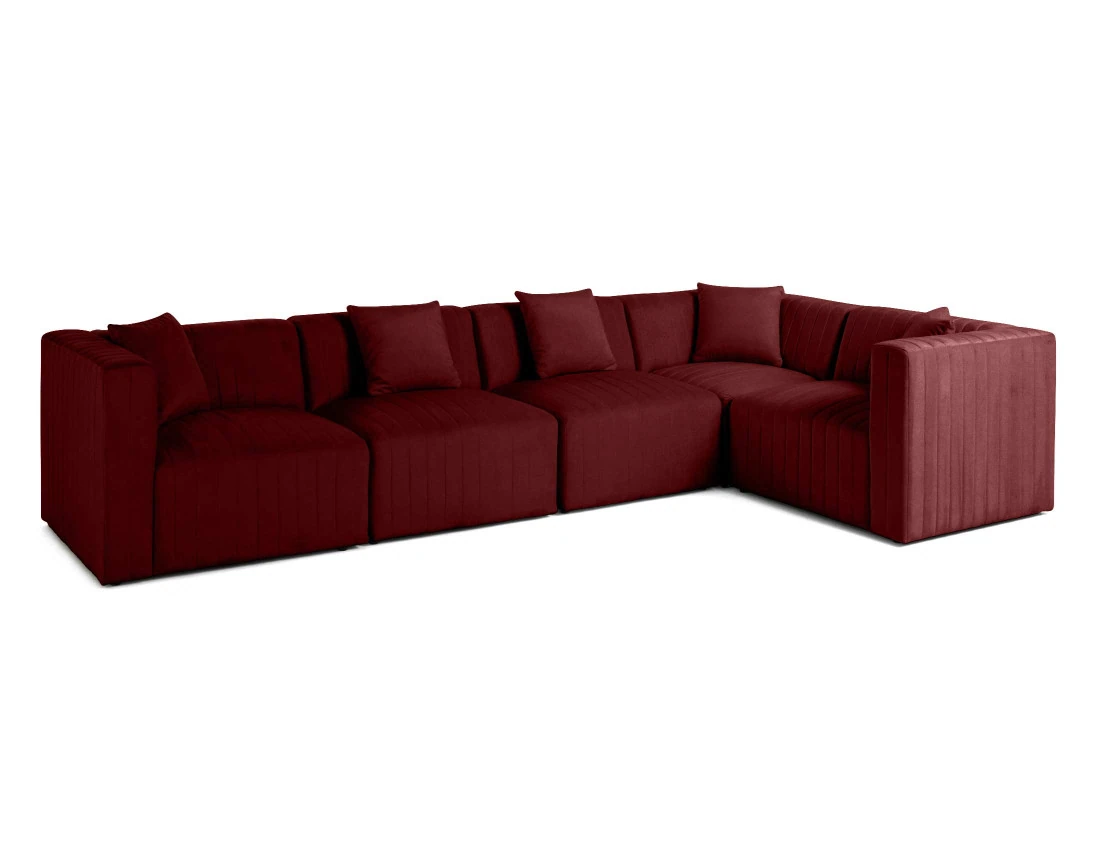 Canapé modulable d'angle réversible 6 places en velours Nova
