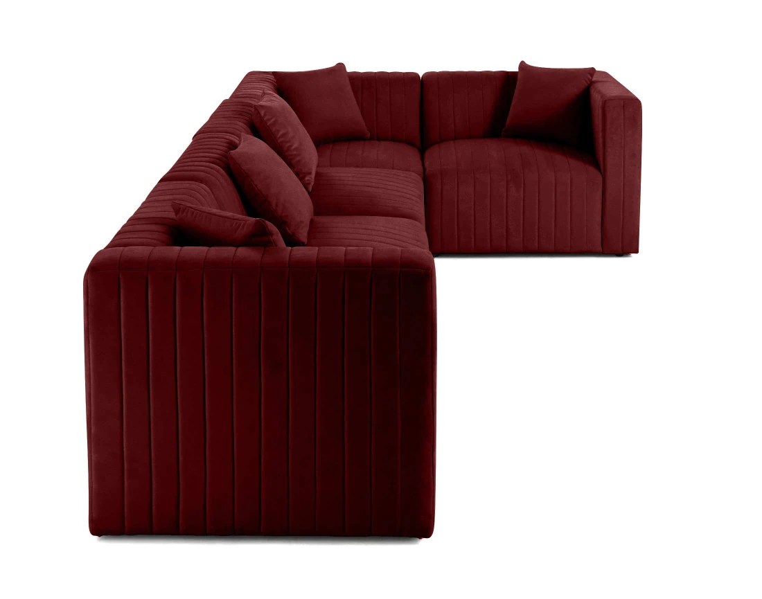 Canapé modulable d'angle réversible 6 places en velours Nova