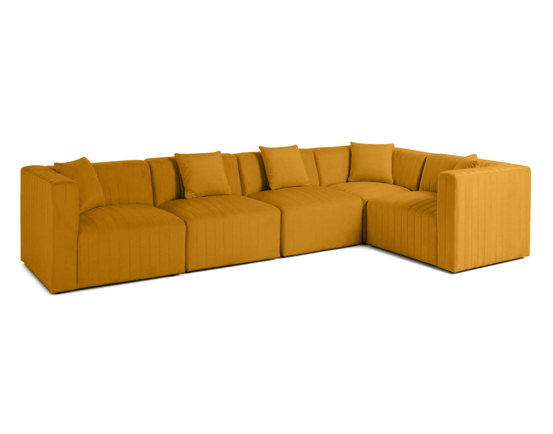Canapé modulable d'angle réversible 6 places en velours Nova