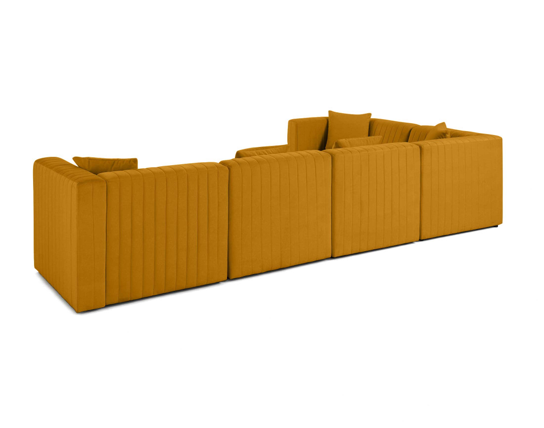 Canapé modulable d'angle réversible 6 places en velours Nova