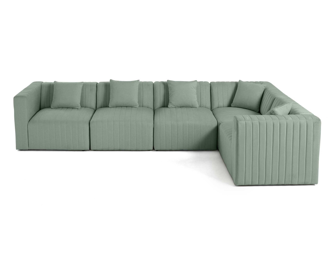Canapé modulable d'angle réversible 6 places en velours Nova