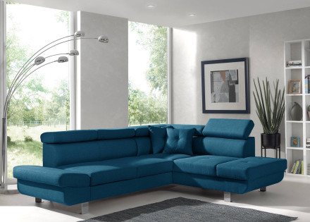 Lisbona - Canapé d'angle droit convertible - L 252 x P 190cm